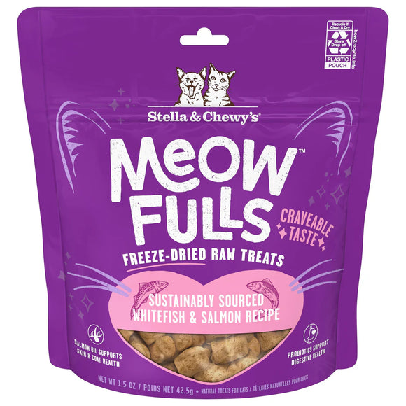 Stella & Chewy's MEOWFULLS [喵呼凍乾貓小食] -  白魚、三文魚1.5Oz