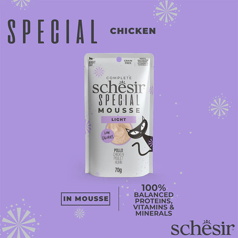 Schesir [最新系列 Special Mousse]  -控脂雞肉火雞慕絲主食包70g