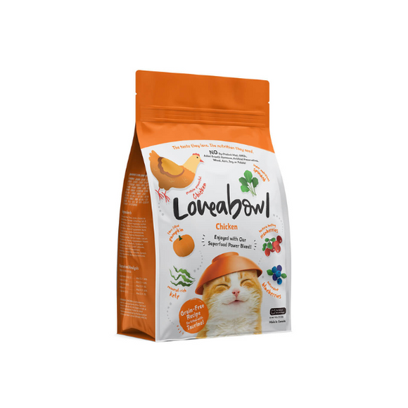 Loveabowl 貓乾糧 - 無穀物走地雞肉全貓種配方1Kg