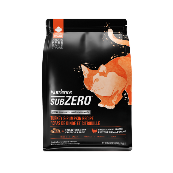 Nutrience SUBZERO 單一蛋白貓糧 -凍乾鮮火雞+南瓜4LB